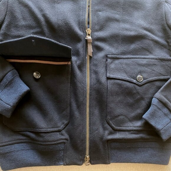 Polo Ralph Lauren New Men's Navy Grange Wool Bomber Jacket Size Medium - Picture 7 of 15